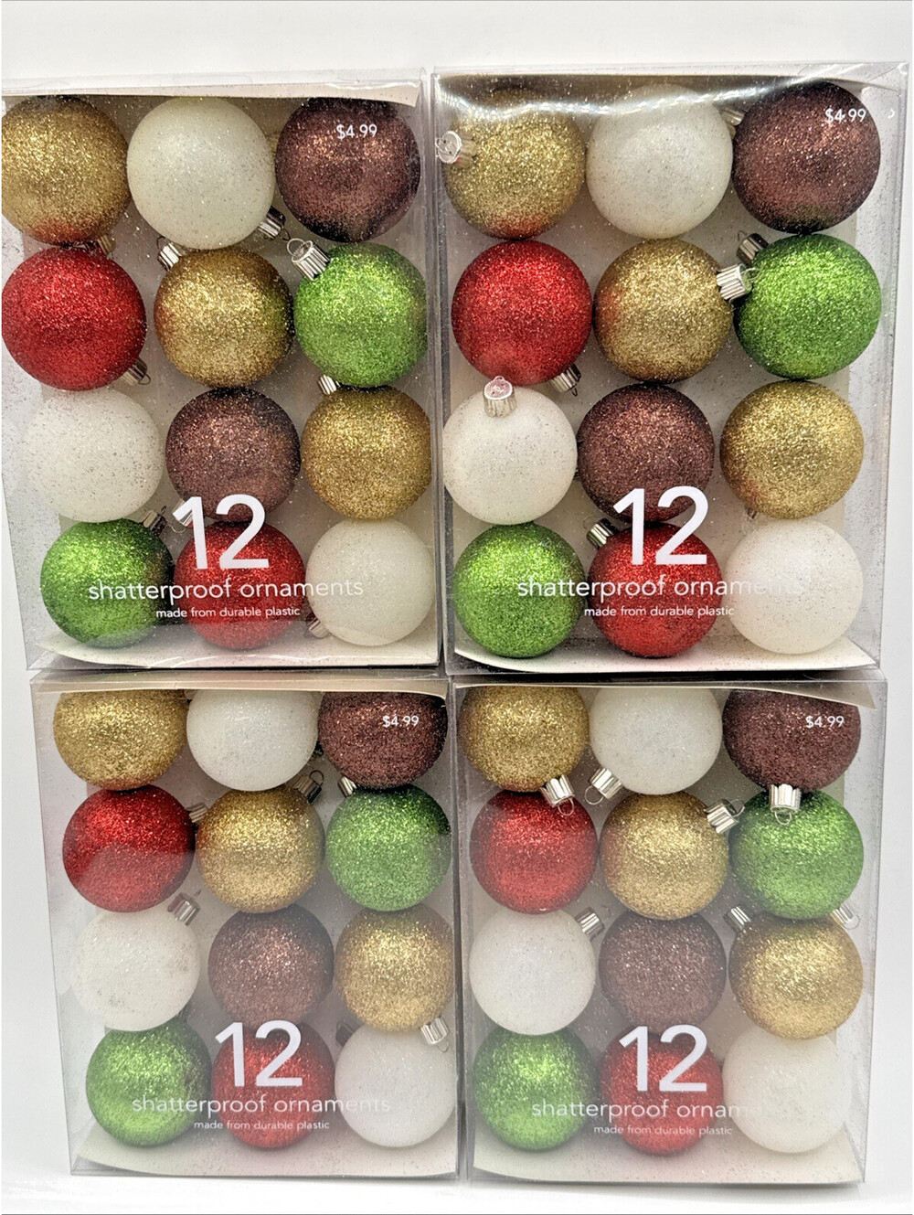 48 Martha Stewart Woodland Glittered 1.5” Ball Ornaments Shatterproof 2006 Kmart